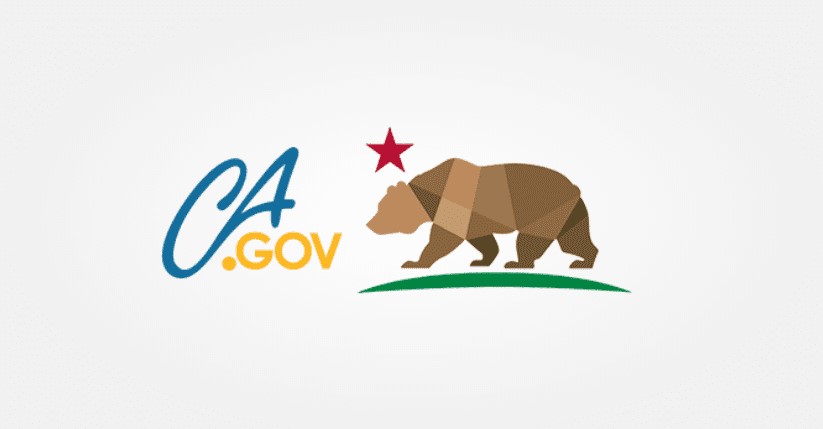 California Government logo featuring brown grizzly bear and red star.