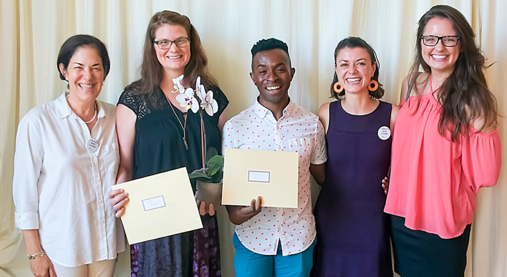 Adjudicators smiling with Lester Horton Award recipients.